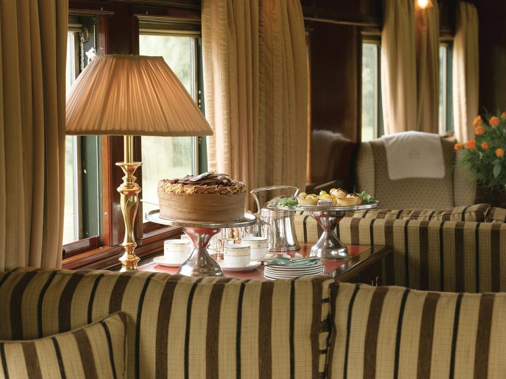 Lounge car aboard the luxury train